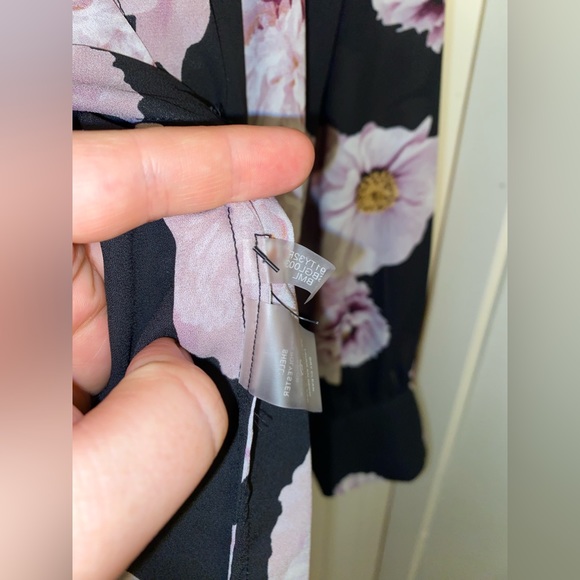 Karl Lagerfeld Pearl Floral Pleat Blouse XL - Picture 5 of 11